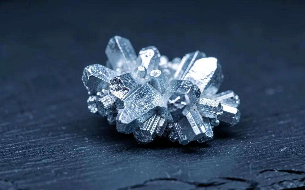 Crystalline mineral structures under macro photography