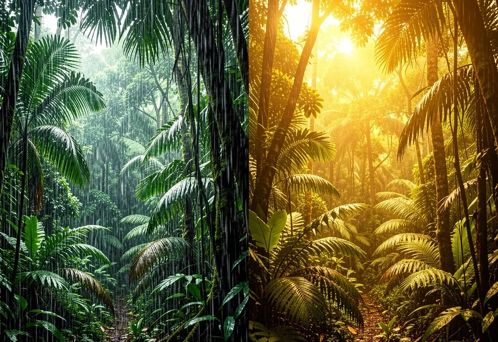 Tropical seasonal landscape in Indonesia